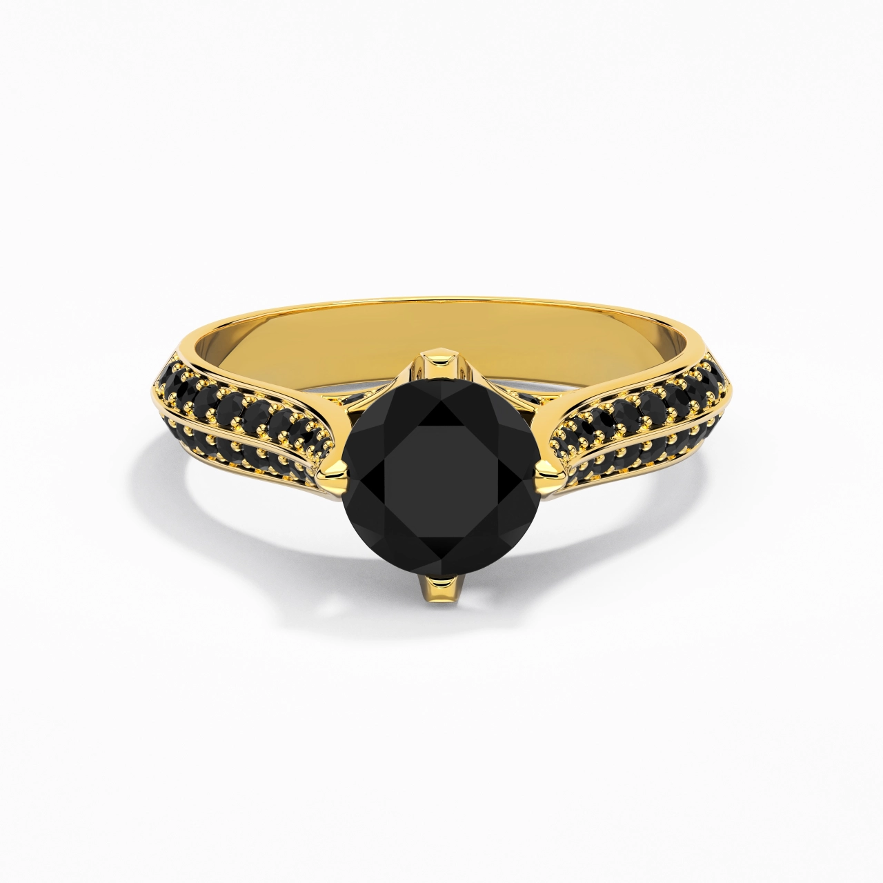 Classique Rond 1.50ct Zircon cubique Bague de fiançailles