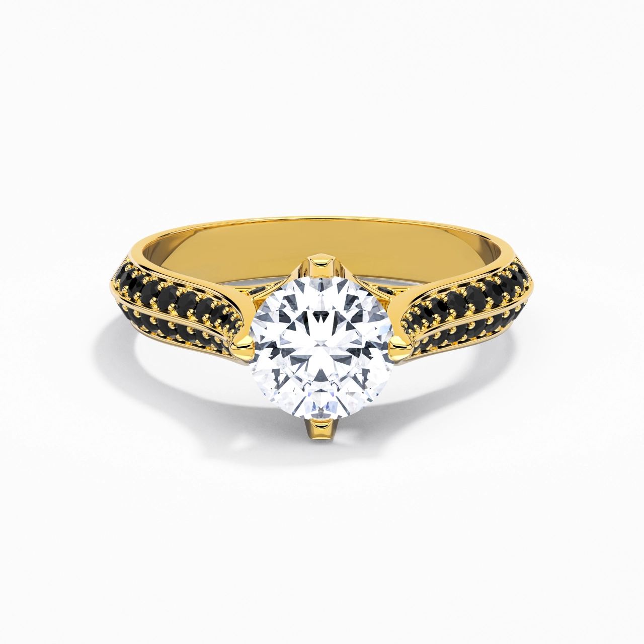 Classique Rond 1.50ct Zircon cubique Bague de fiançailles