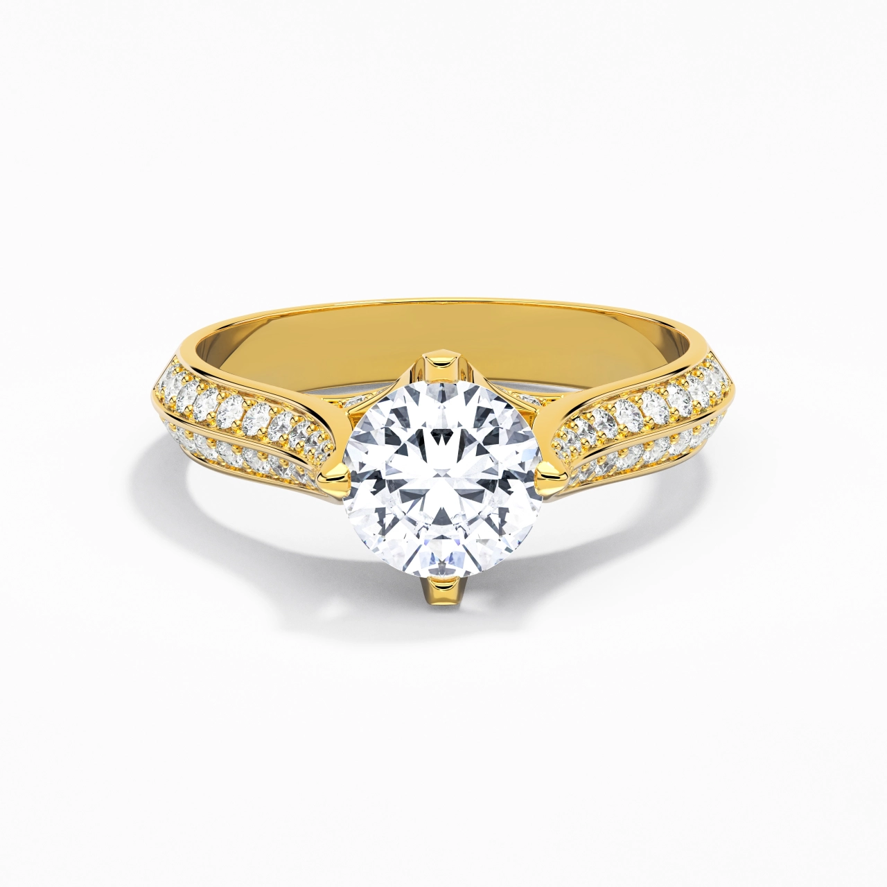 Pavé East West Engagement Ring 1.50ct Cubic Zirconia