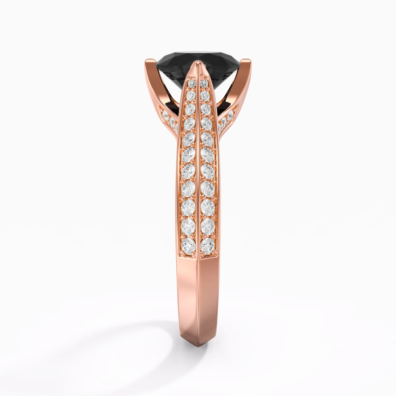 Pavé Est Ouest Bague de fiançailles 1.50ct Zircon cubique