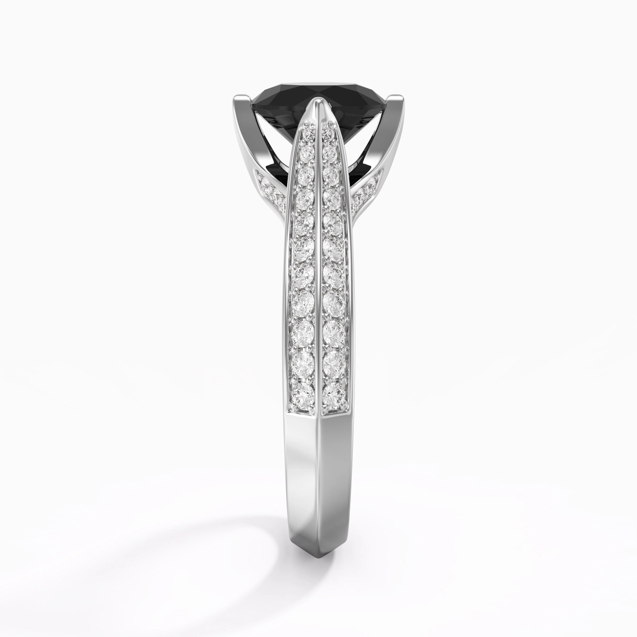 Pavé Est Ouest Bague de fiançailles 1.50ct Zircon cubique