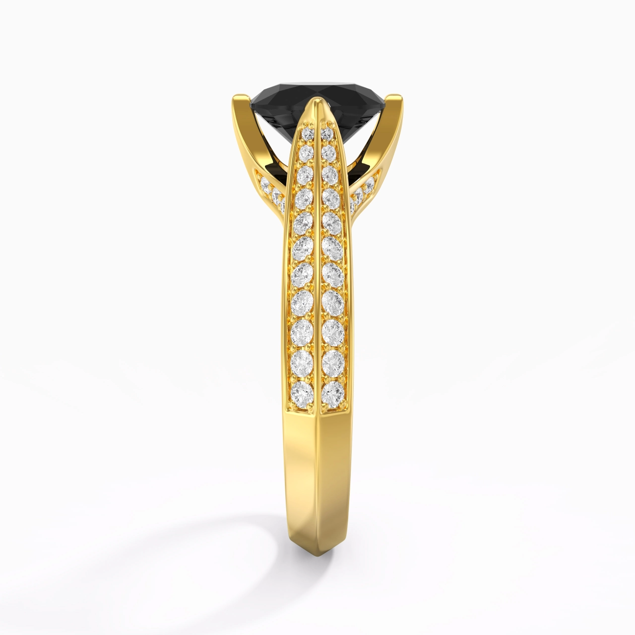 Pavé Est Ouest Bague de fiançailles 1.50ct Zircon cubique