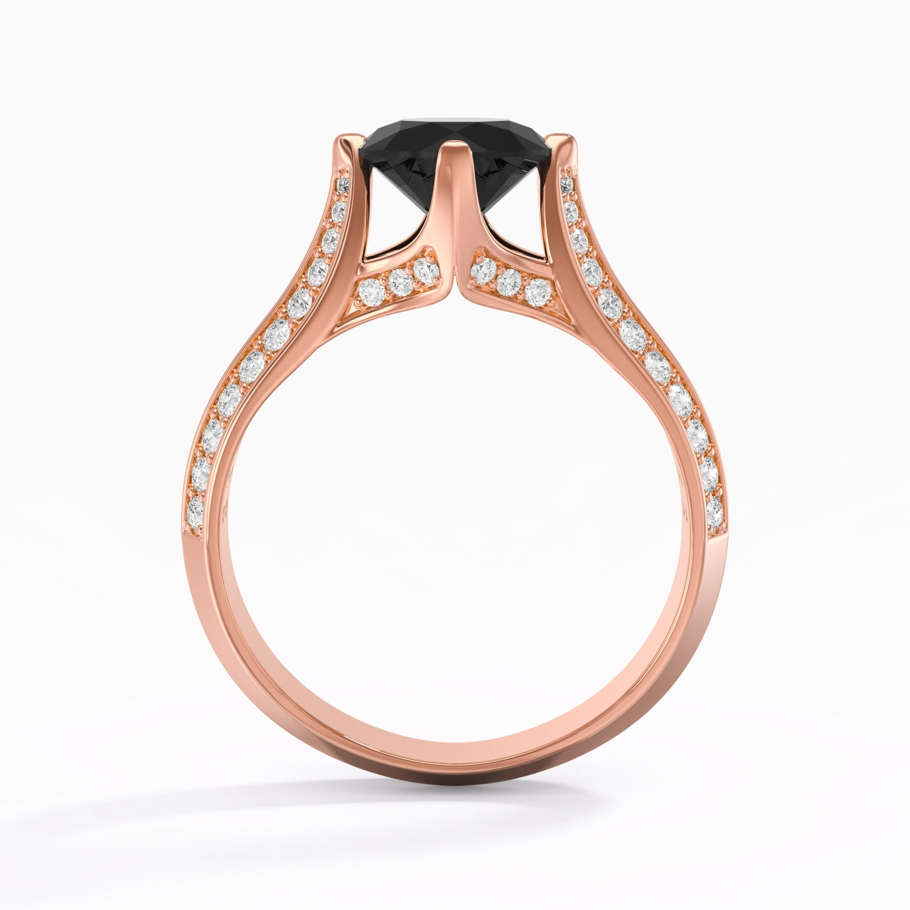 Pavé Est Ouest Bague de fiançailles 1.50ct Zircon cubique