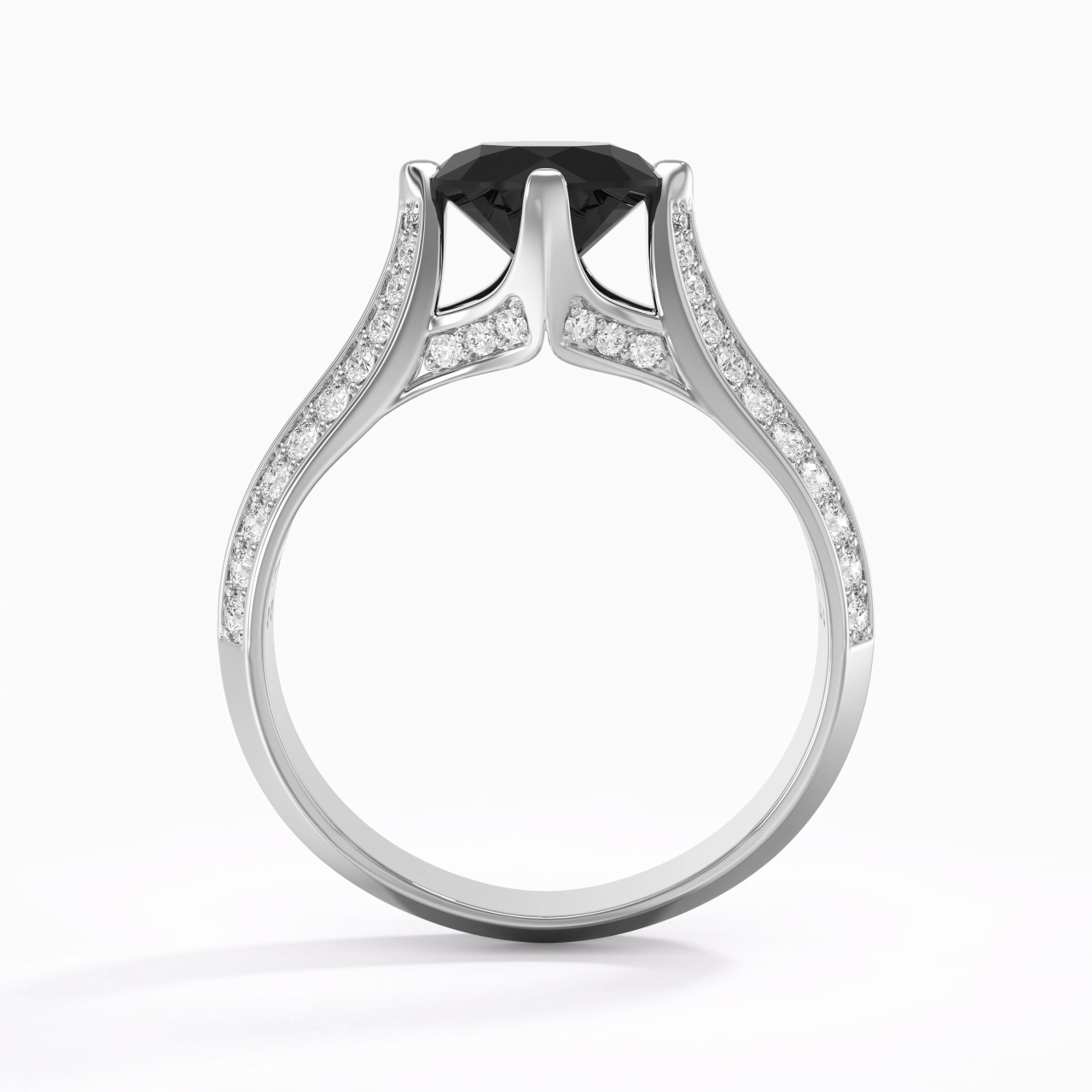 Pavé Est Ouest Bague de fiançailles 1.50ct Zircon cubique