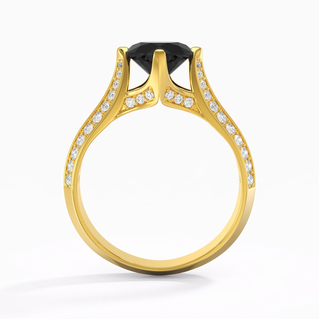 Pavé Est Ouest Bague de fiançailles 1.50ct Zircon cubique