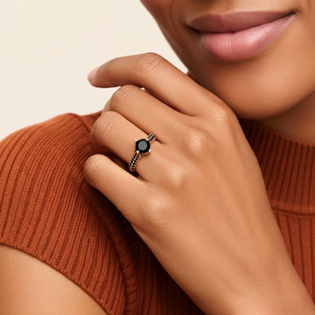 Classique Rond 1.50ct Zircon cubique Bague de fiançailles