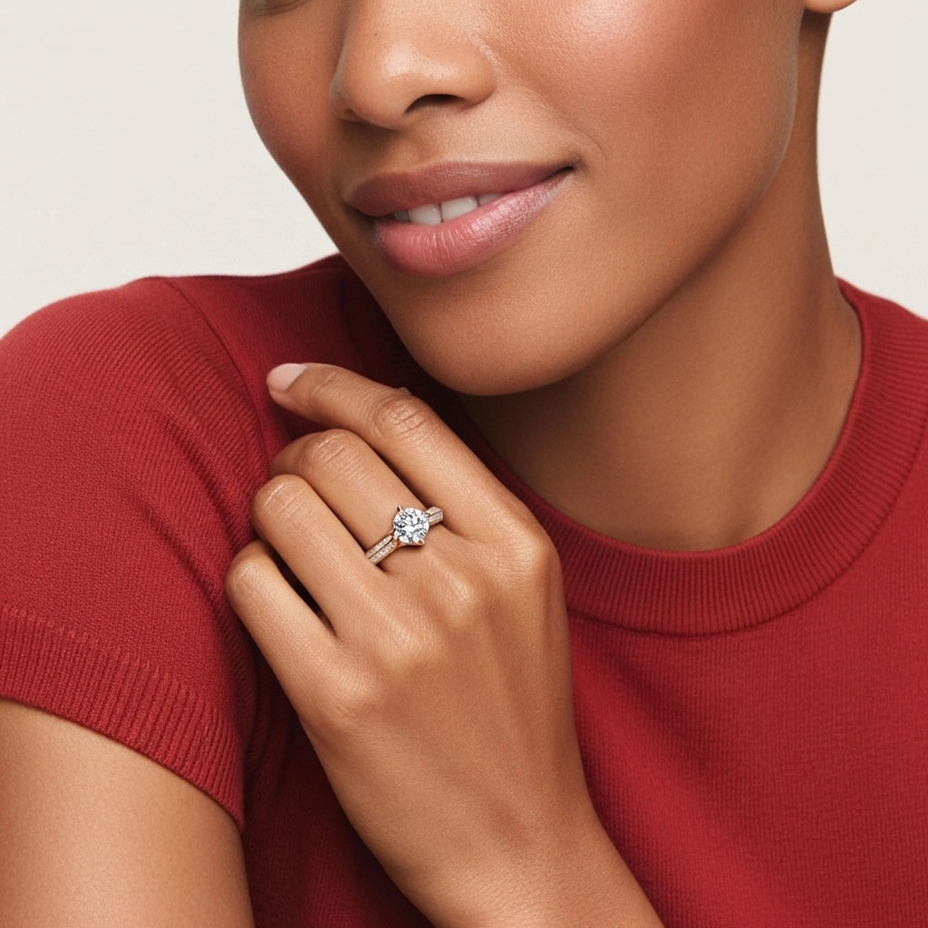 Pavé East West Engagement Ring 1.50ct Moissanite