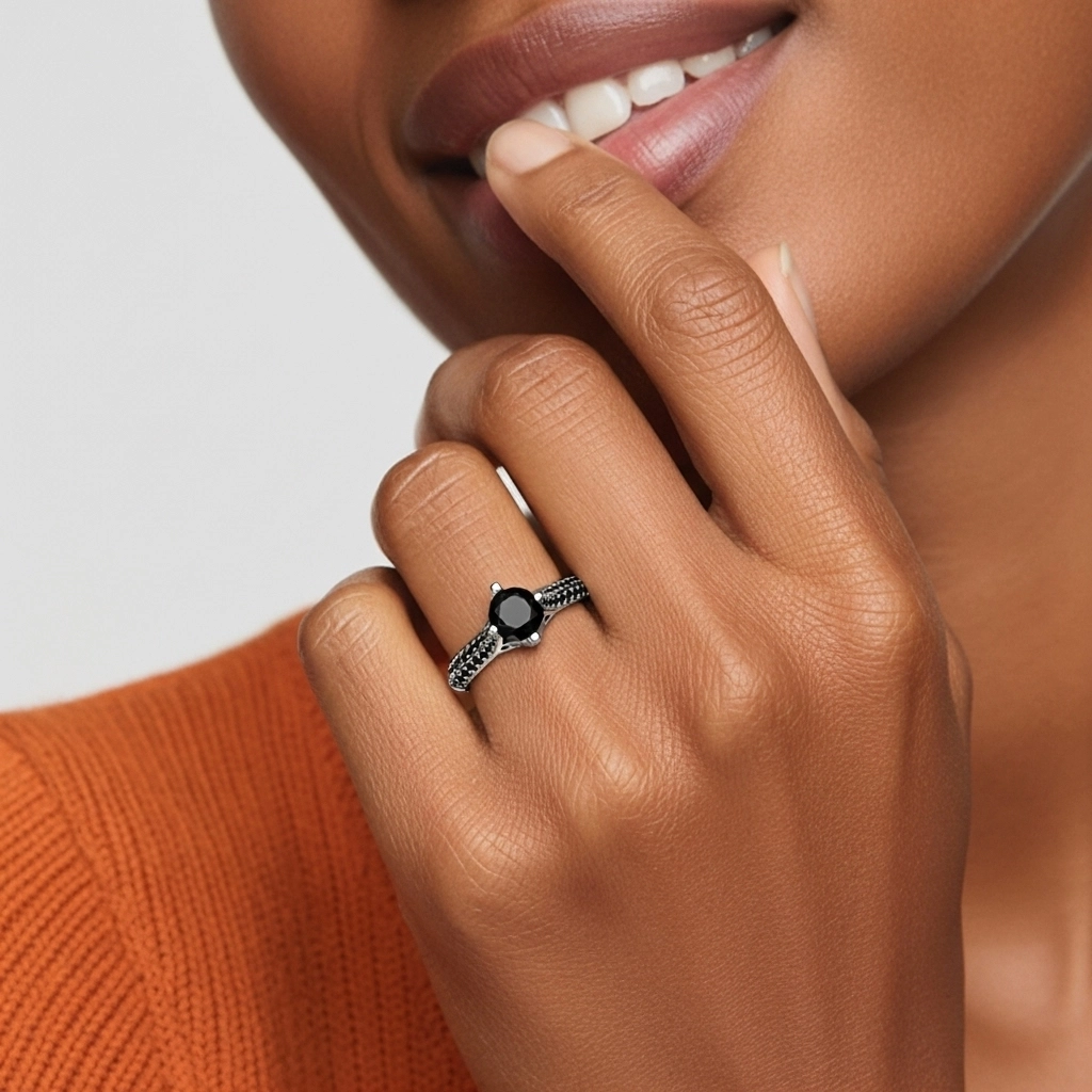 Classique Rond 1.50ct Zircon cubique Bague de fiançailles