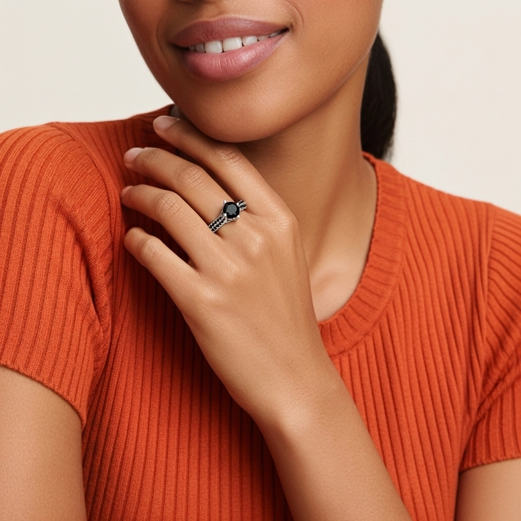 Classique Rond 1.50ct Zircon cubique Bague de fiançailles