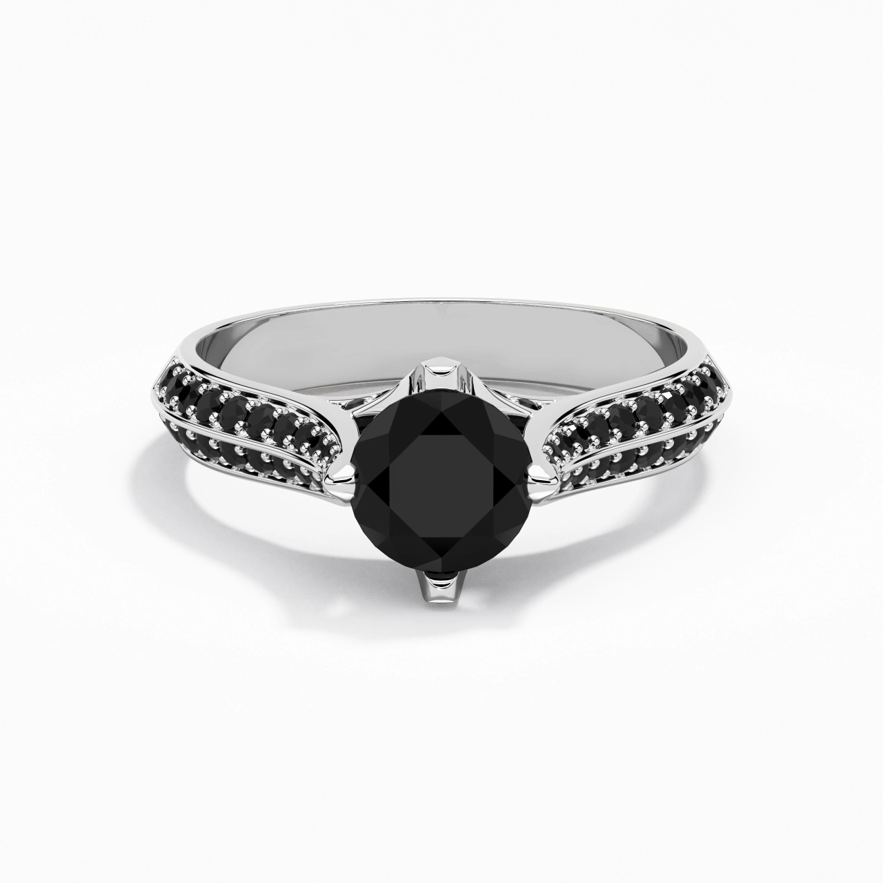 Classique Rond 1.00ct Zircon cubique Bague de fiançailles