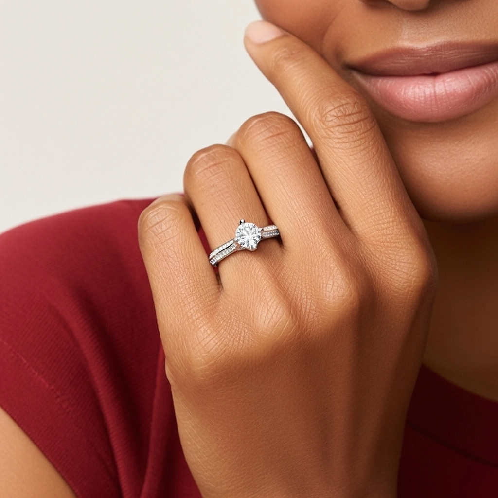 Pavé East West Engagement Ring 1.50ct Moissanite