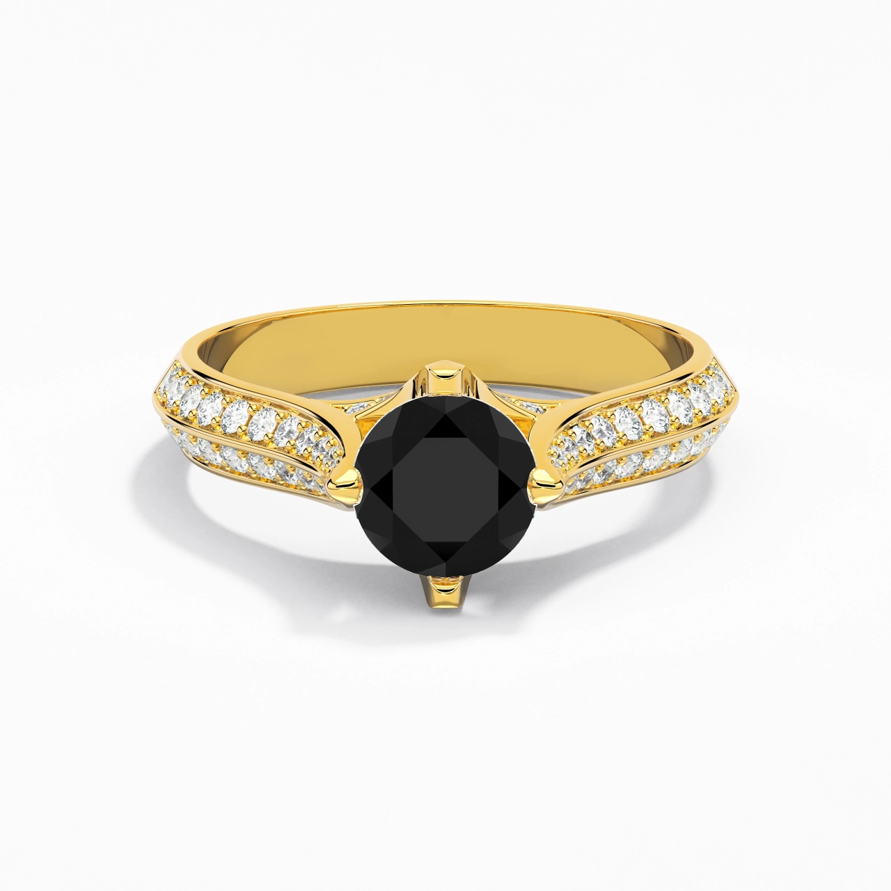 Pavé Est Ouest Bague de fiançailles 1.00ct Zircon cubique