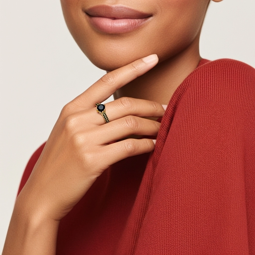 Classique Rond 1.50ct Zircon cubique Bague de fiançailles