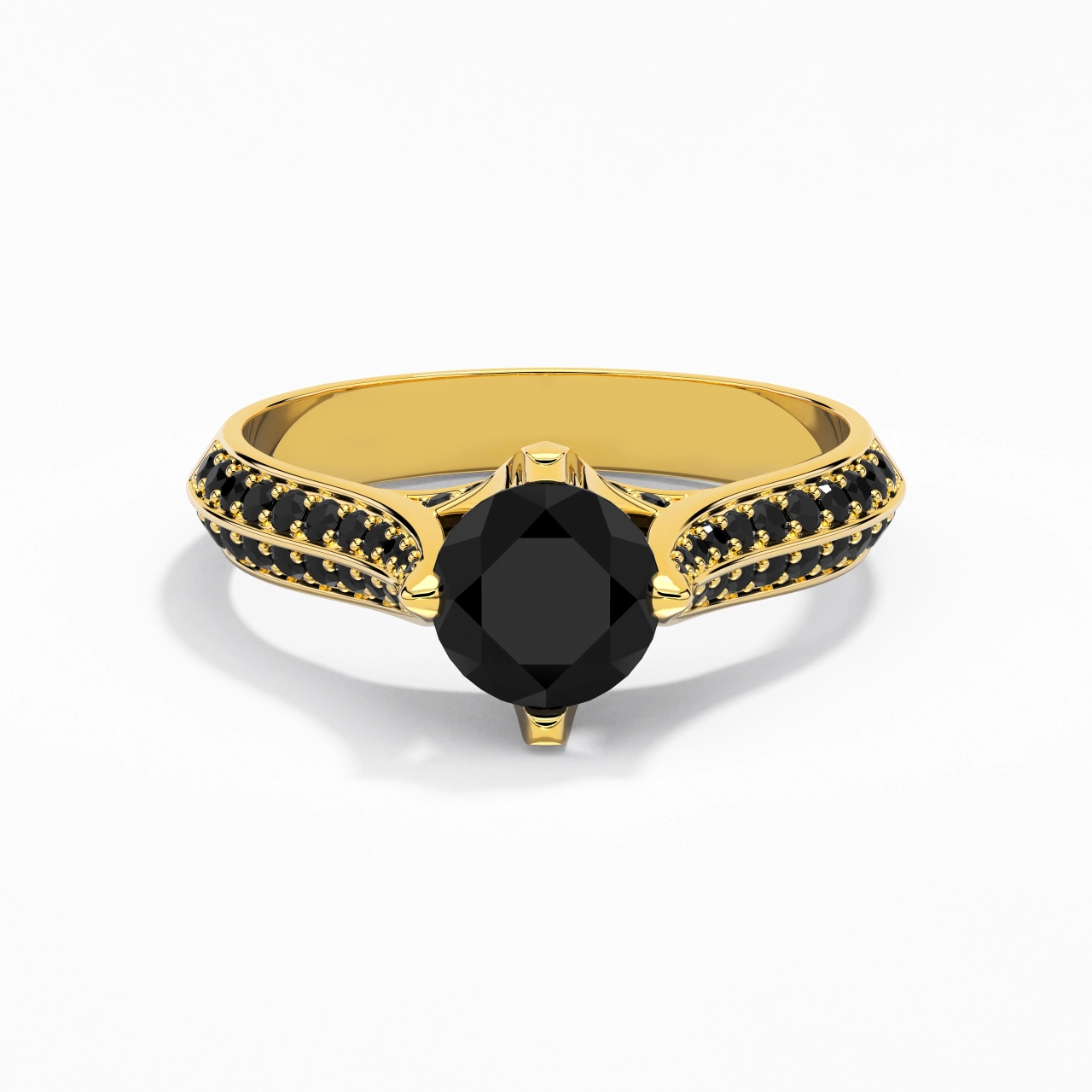 Classique Rond 1.00ct Zircon cubique Bague de fiançailles