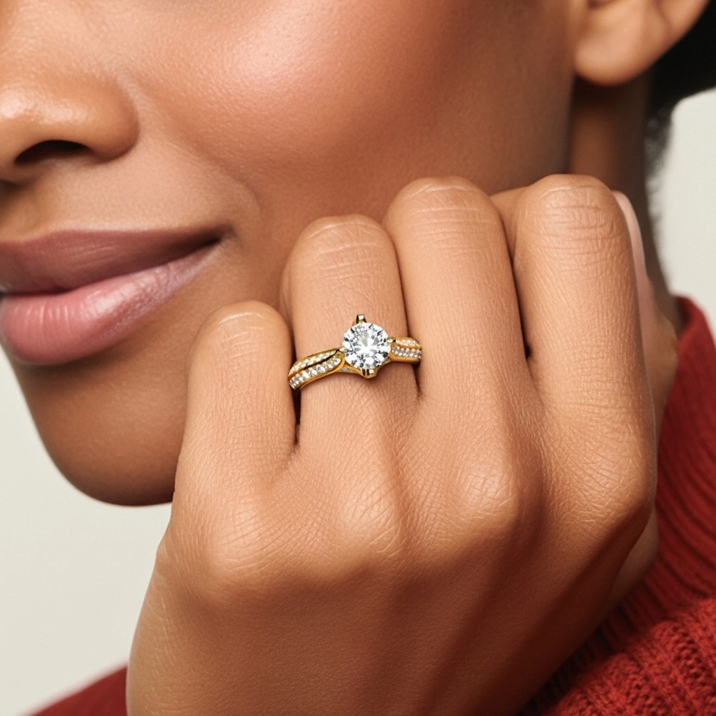 Pavé East West Engagement Ring 1.50ct Moissanite