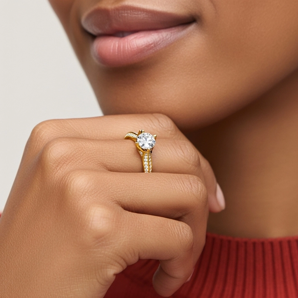 Pavé East West Engagement Ring 1.50ct Moissanite