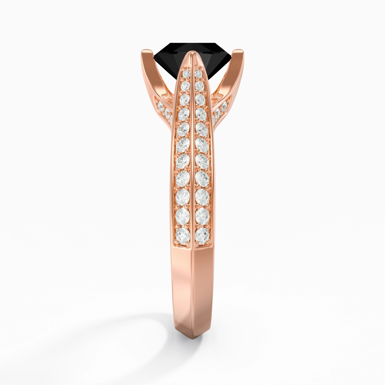 Pavé Est Ouest Bague de fiançailles 1.00ct Zircon cubique