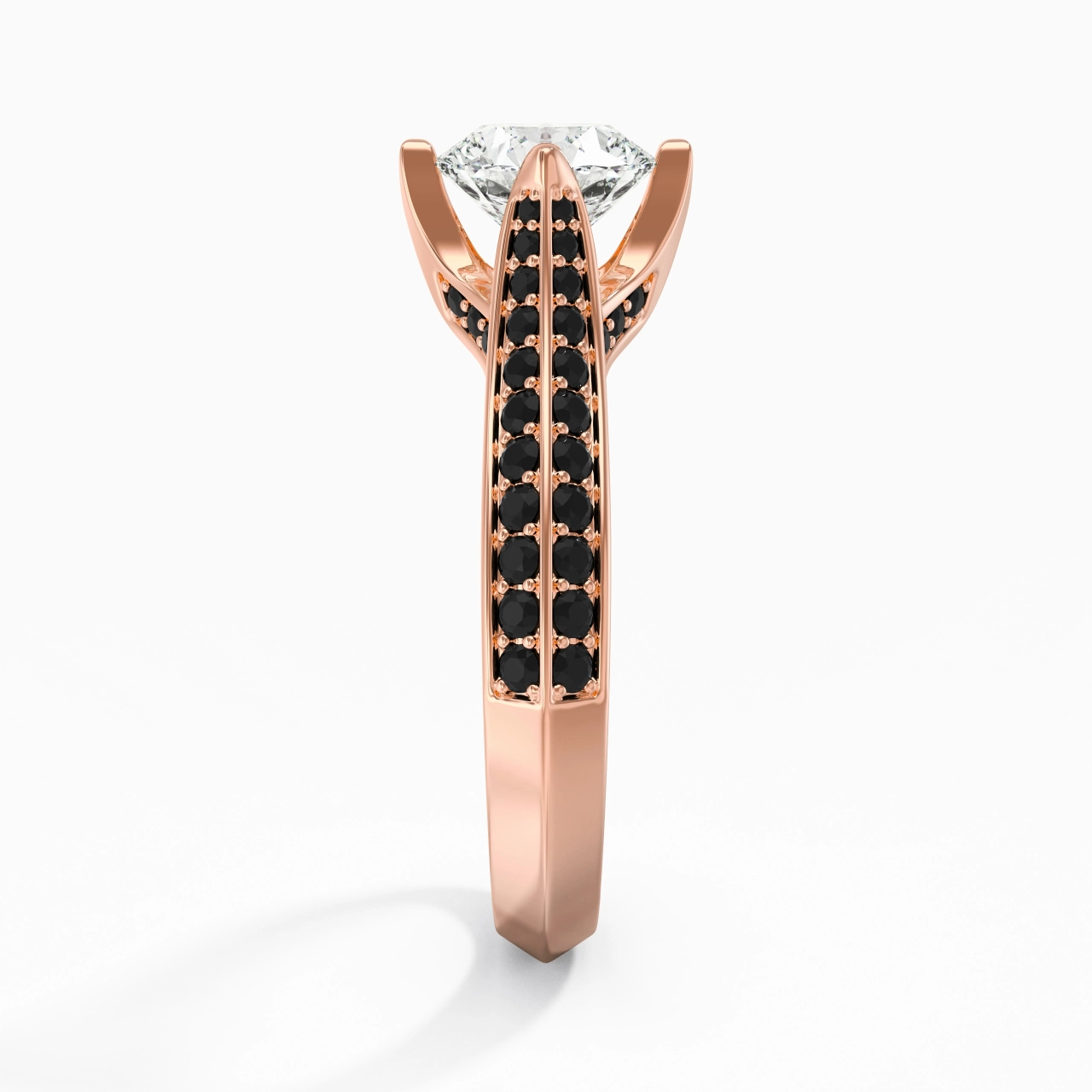 Classique Rond 1.00ct Zircon cubique Bague de fiançailles