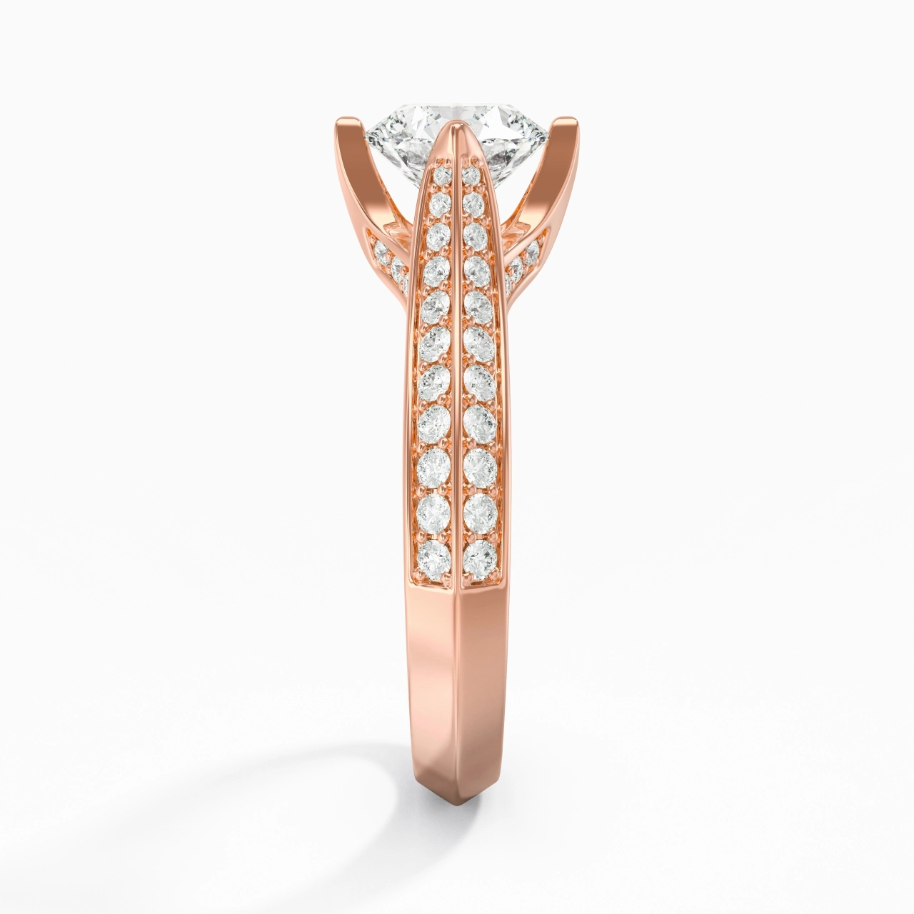 Pavé Oriente - Occidente Anillo de Compromiso 1.00ct Moissanita