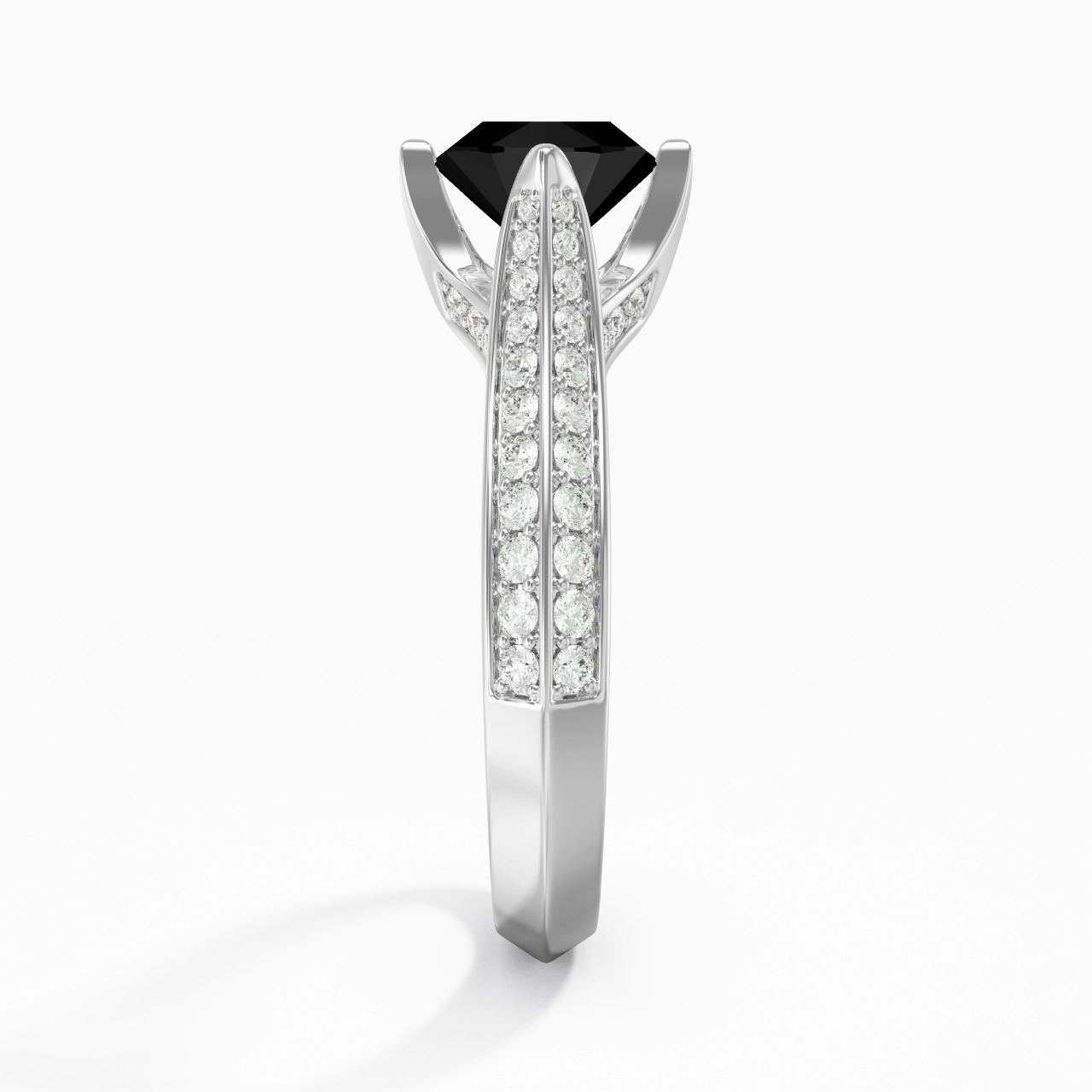 Pavé Est Ouest Bague de fiançailles 1.00ct Zircon cubique