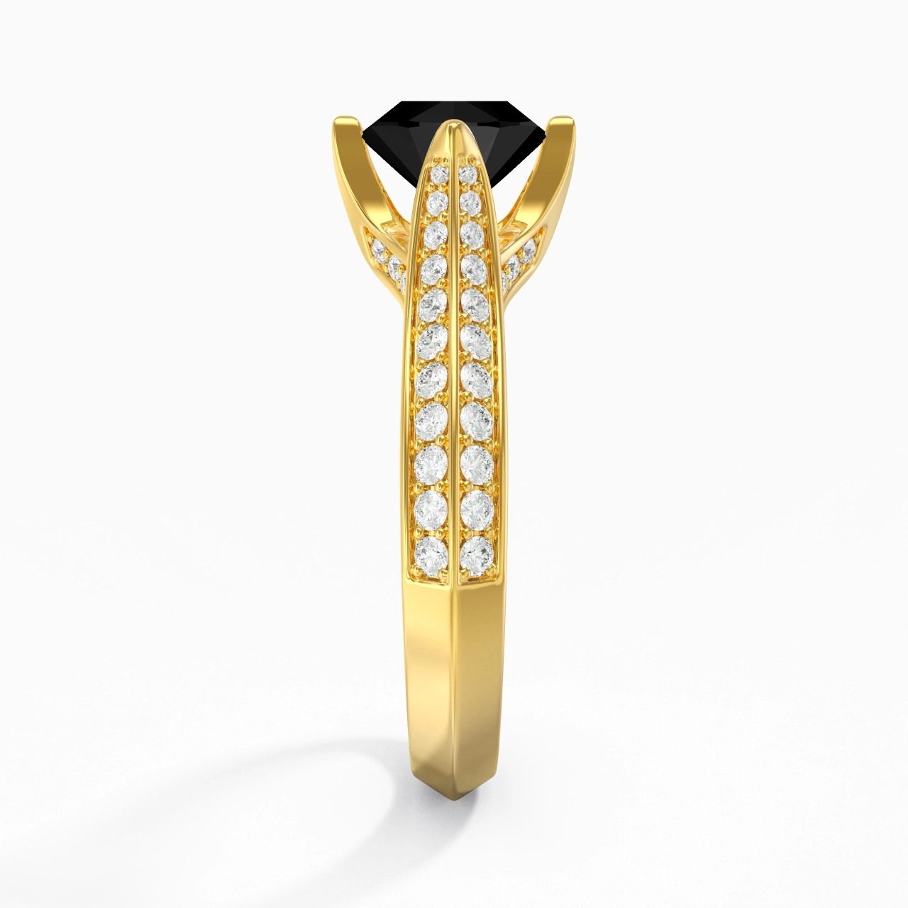 Pavé Est Ouest Bague de fiançailles 1.00ct Zircon cubique