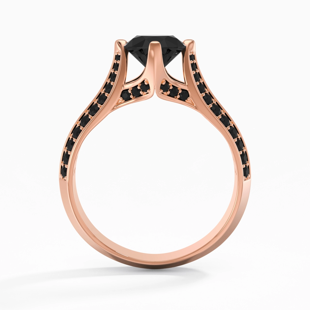 Classique Rond 1.00ct Zircon cubique Bague de fiançailles