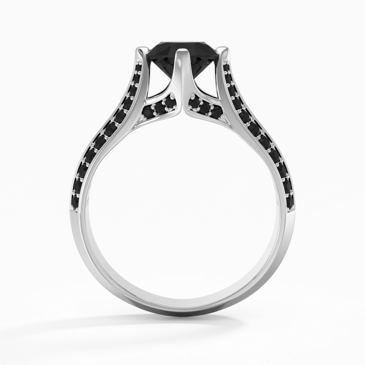 Classique Rond 1.00ct Zircon cubique Bague de fiançailles