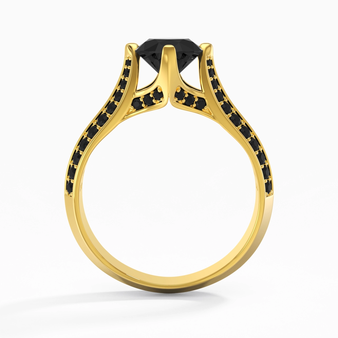 Classique Rond 1.00ct Zircon cubique Bague de fiançailles