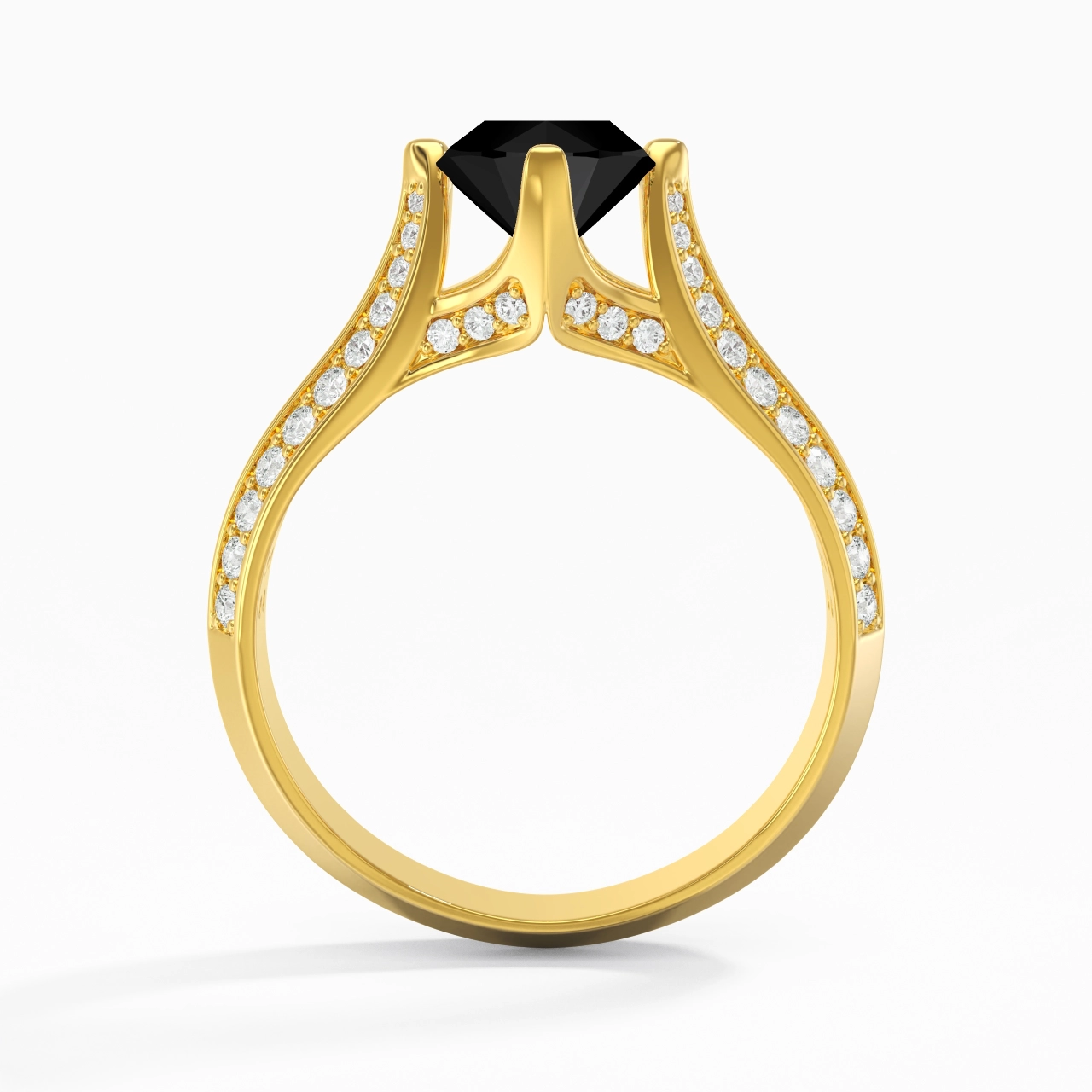 Pavé Est Ouest Bague de fiançailles 1.00ct Zircon cubique