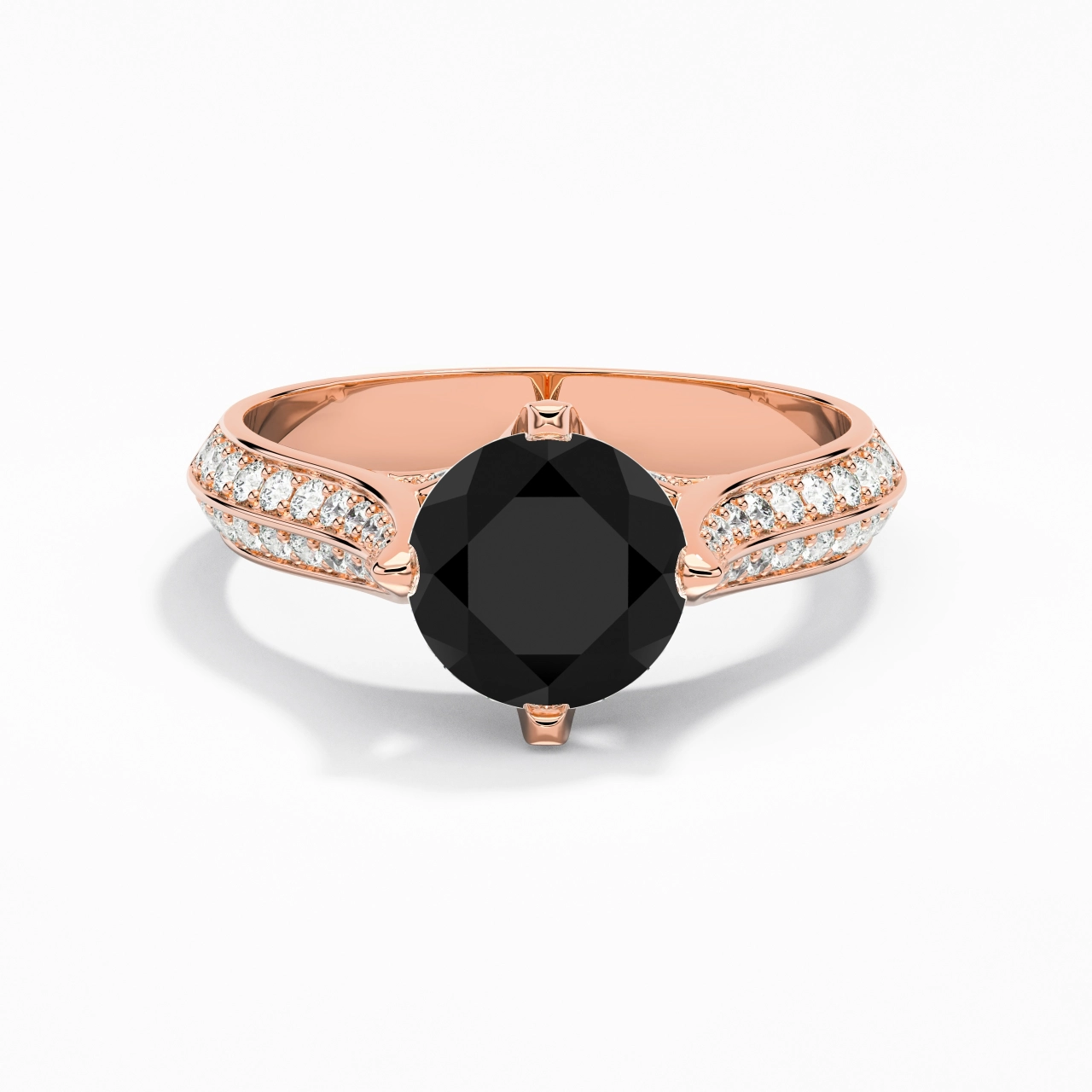 Pavé Est Ouest Bague de fiançailles 2.00ct Zircon cubique