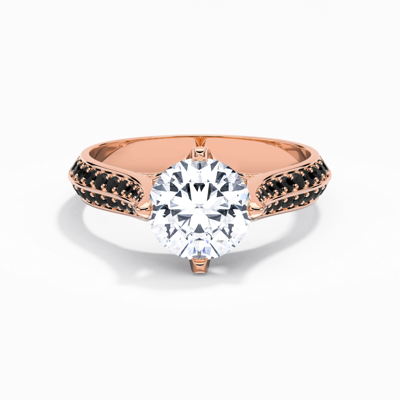 Classique Rond 2.00ct Zircon cubique Bague de fiançailles