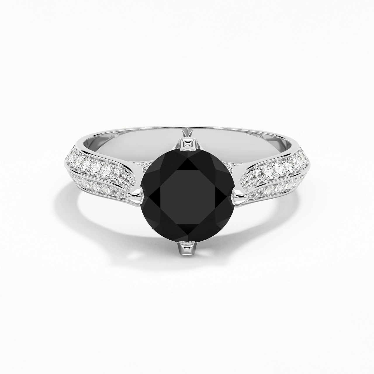 Pavé Est Ouest Bague de fiançailles 2.00ct Zircon cubique