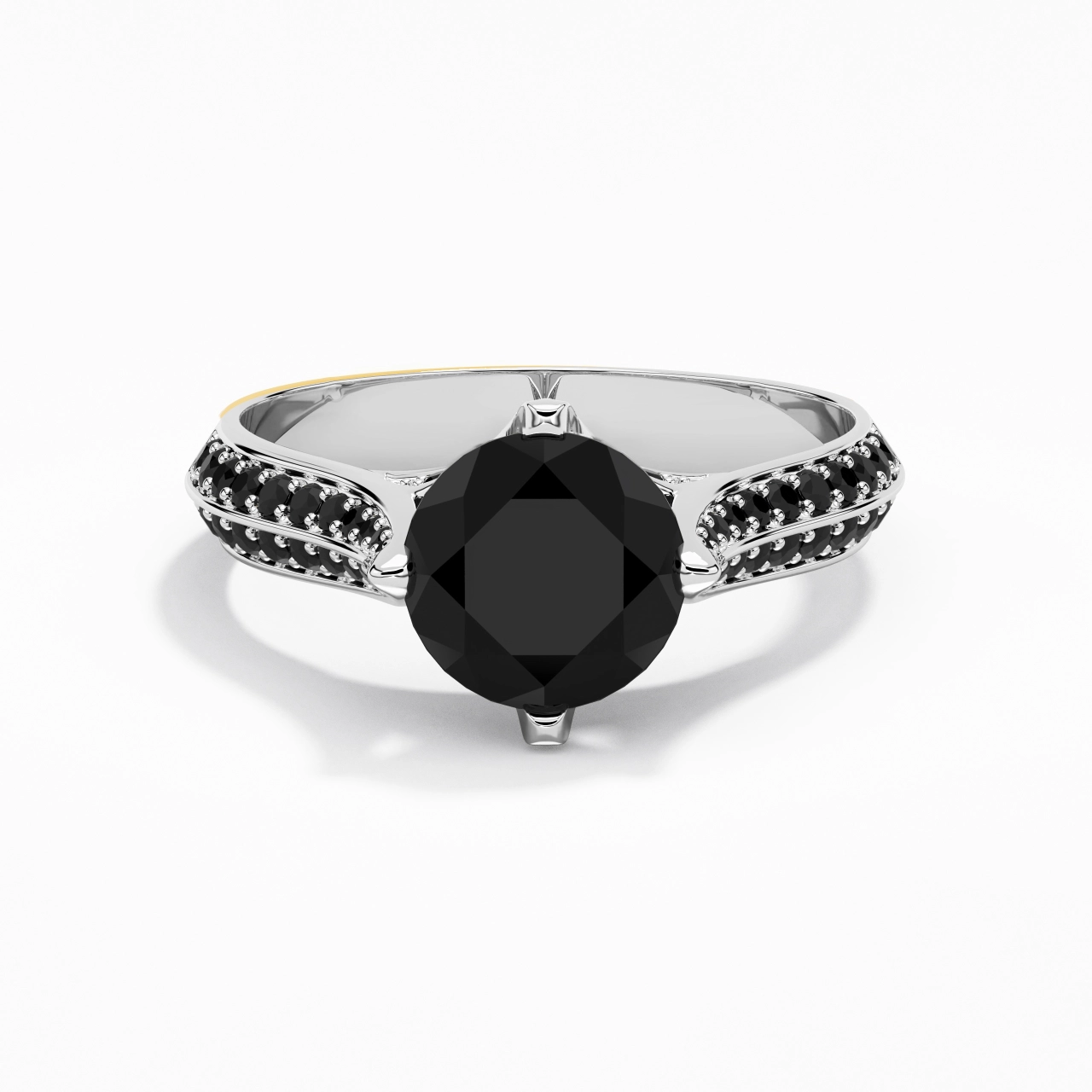 Classique Rond 2.00ct Zircon cubique Bague de fiançailles