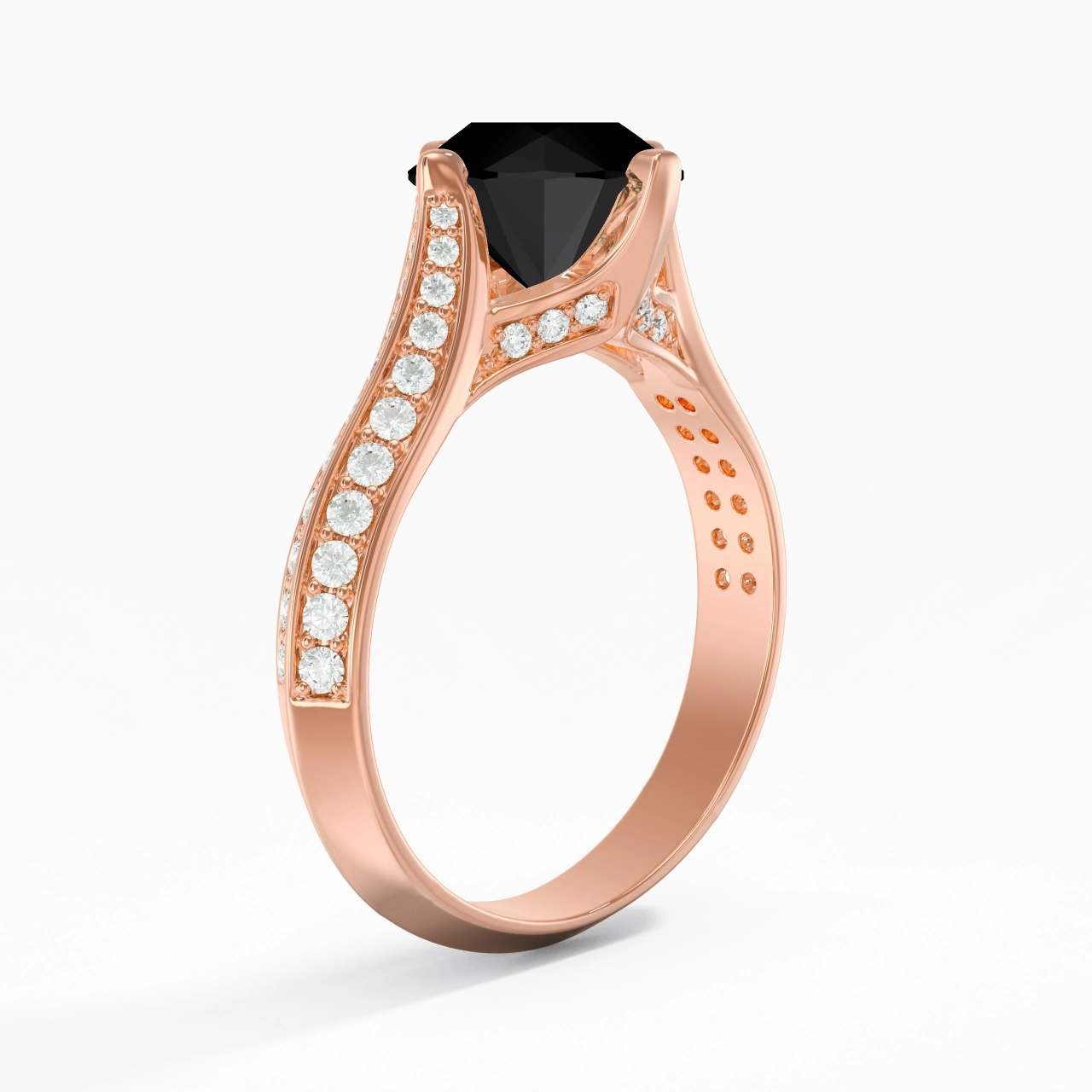 Pavé Est Ouest Bague de fiançailles 2.00ct Zircon cubique