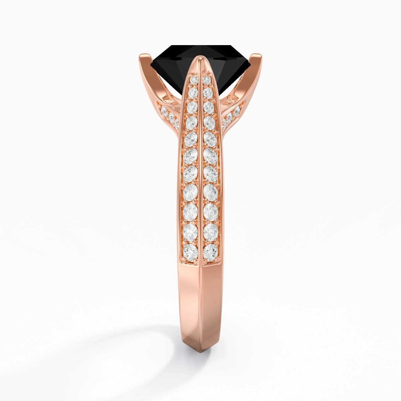 Pavé Est Ouest Bague de fiançailles 2.00ct Zircon cubique