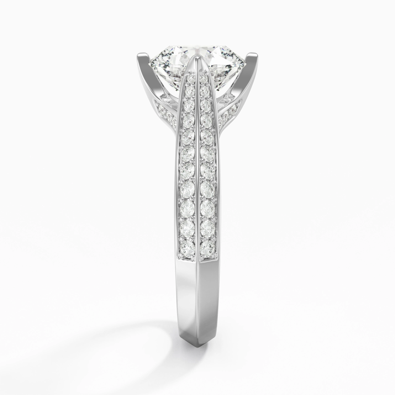 Pavé Est Ouest Bague de fiançailles 2.00ct Zircon cubique