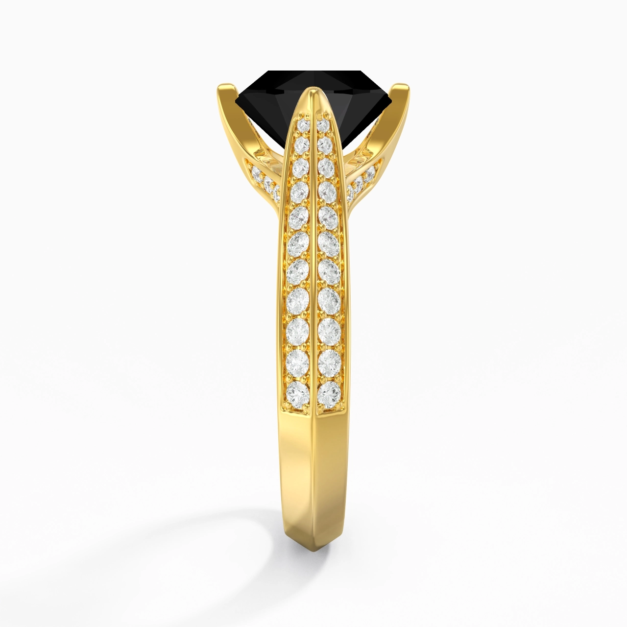 Pavé Est Ouest Bague de fiançailles 2.00ct Zircon cubique