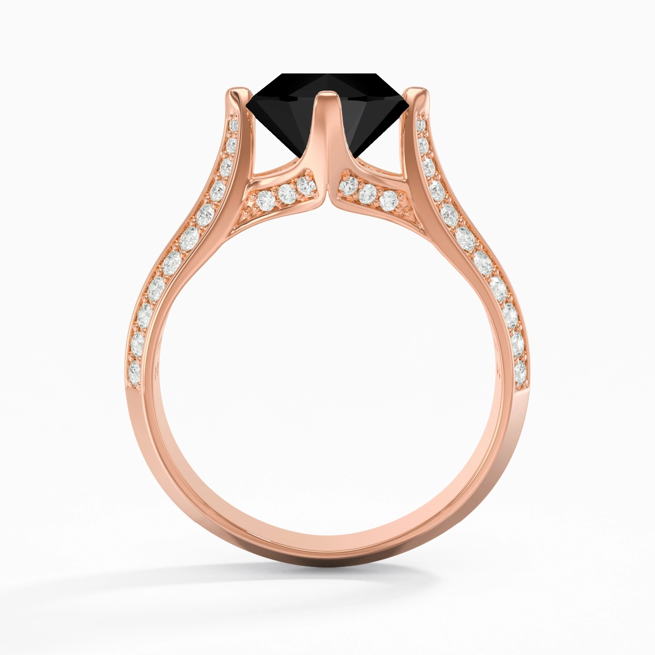 Pavé Est Ouest Bague de fiançailles 2.00ct Zircon cubique