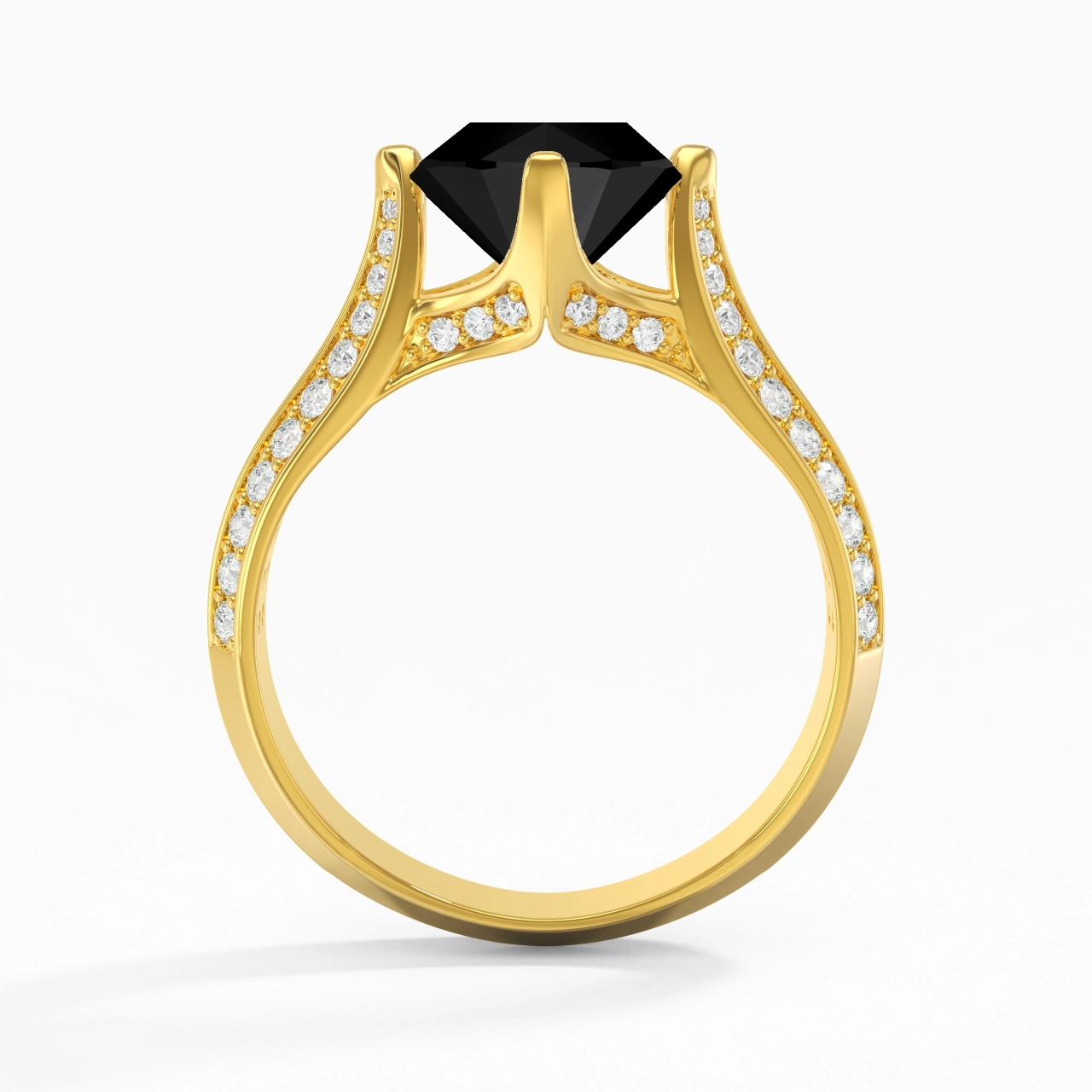 Pavé Est Ouest Bague de fiançailles 2.00ct Zircon cubique