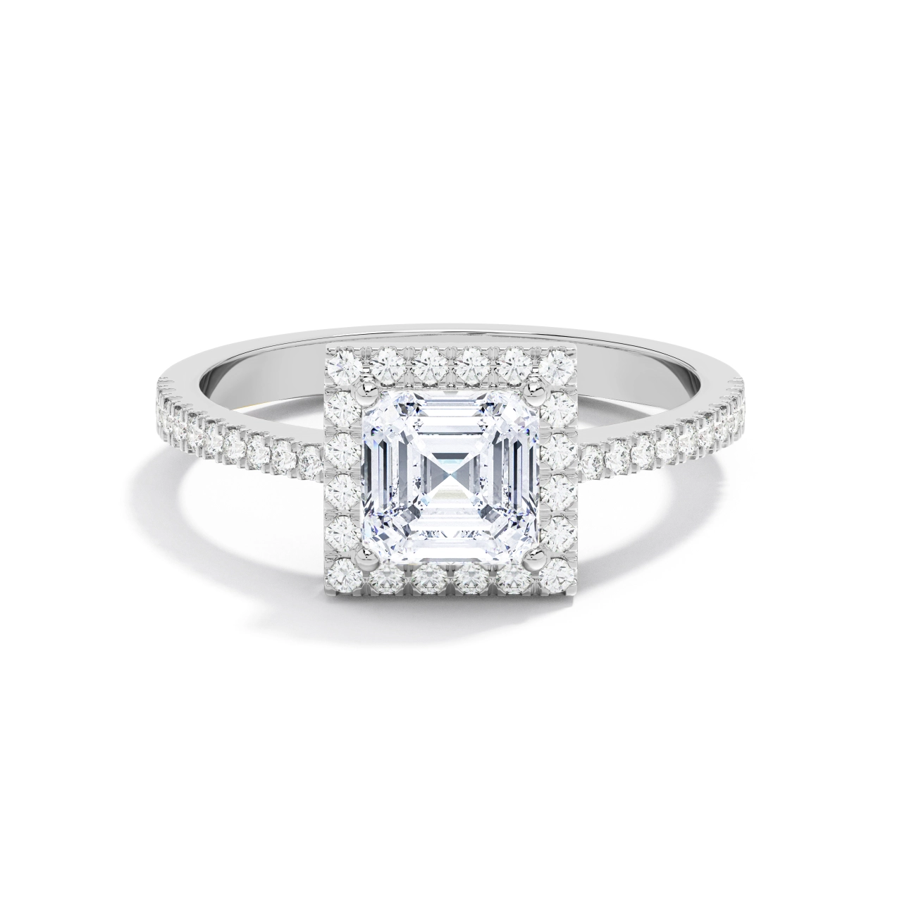 Halo Engagement Ring 1.00ct Moissanite