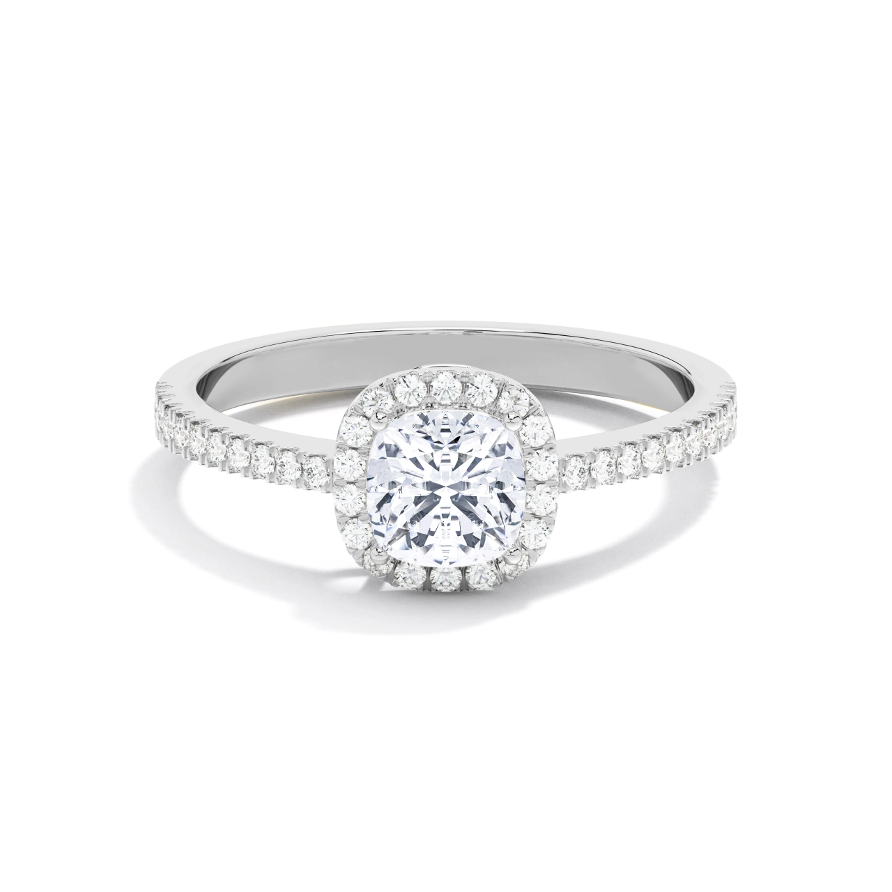 Halo Engagement Ring 0.80ct Moissanite