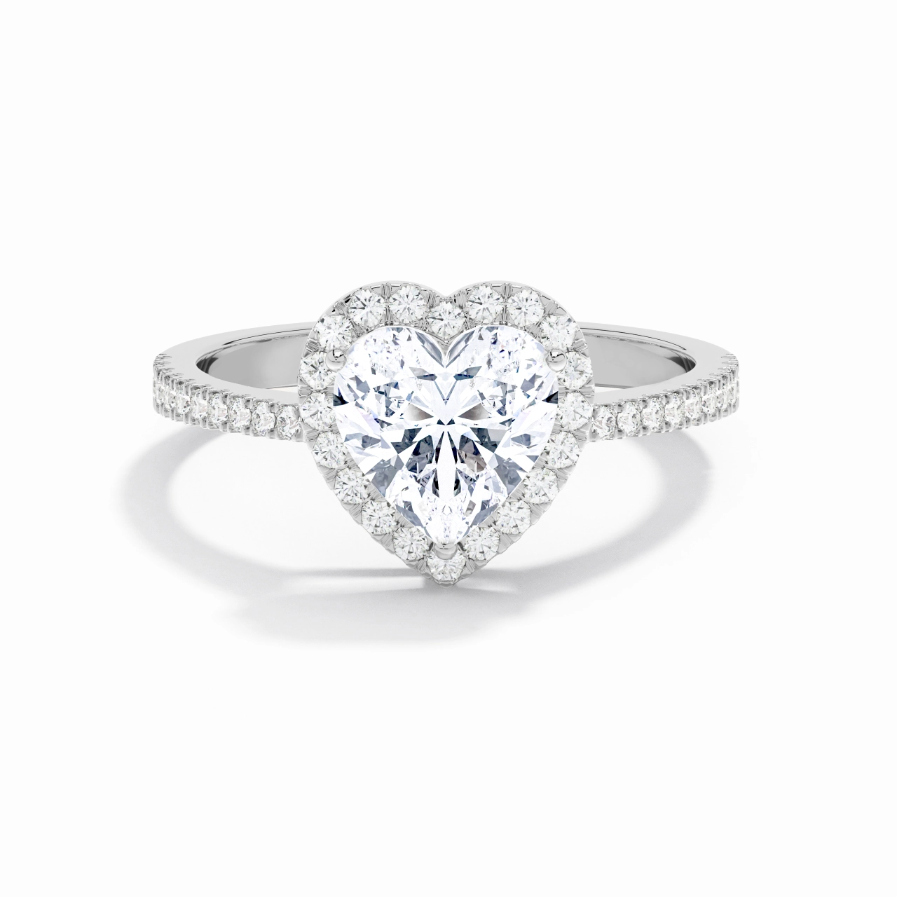 Halo Bague de fiançailles 1.50ct Moissanite