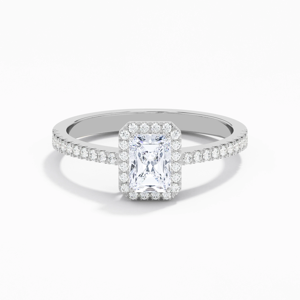 Halo Engagement Ring 0.80ct Moissanite