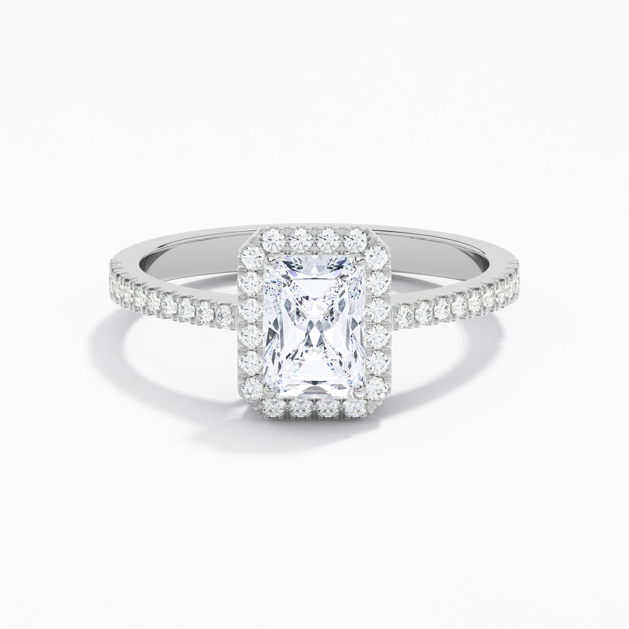 Halo Engagement Ring 1.00ct Moissanite