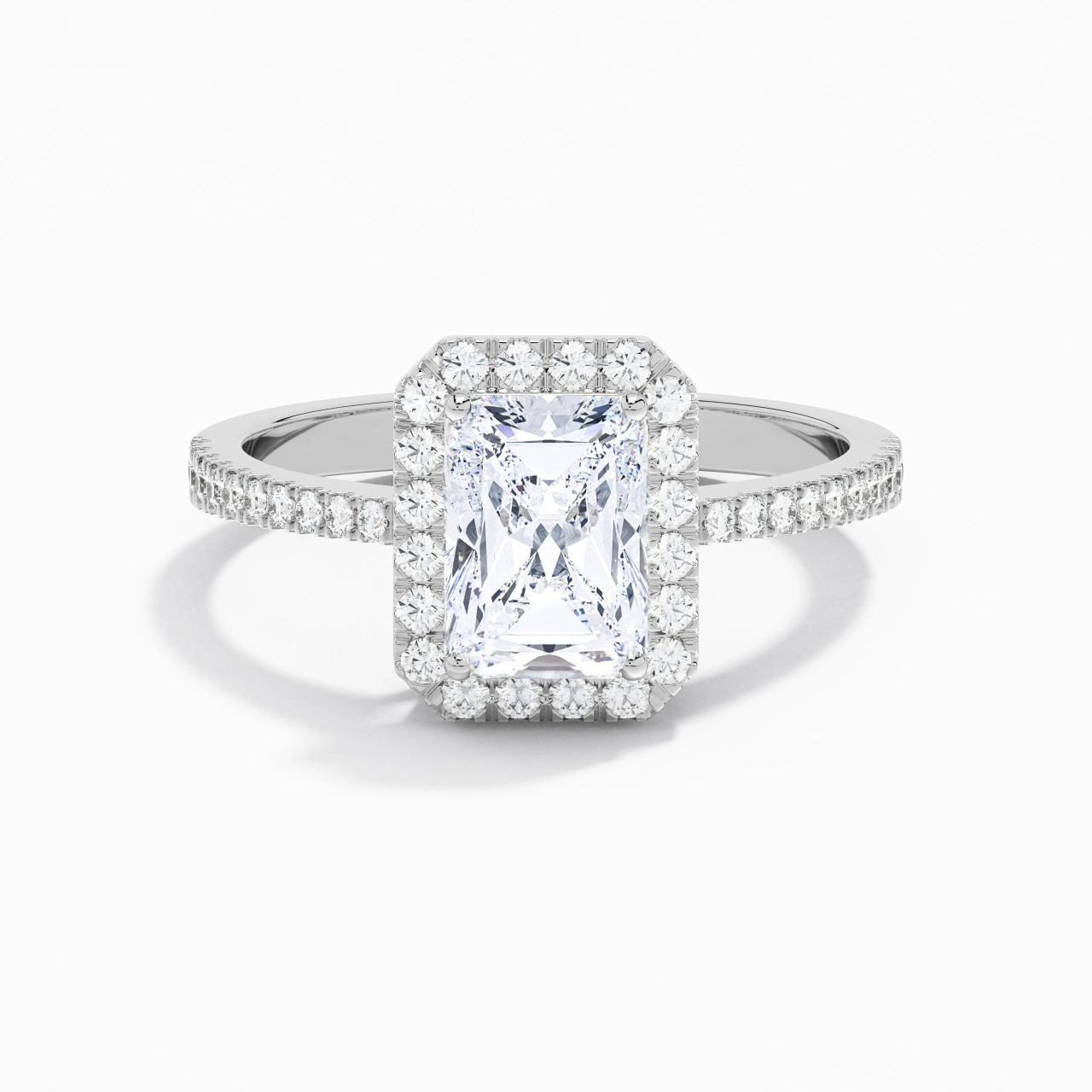 Halo Engagement Ring 2.00ct Moissanite