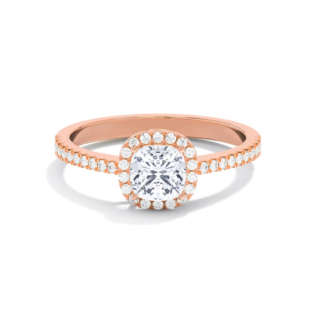 Traditional Shank Classic Halo Engagement Ring Moissanite 0.80ct Cushion 925 Sterling Silver