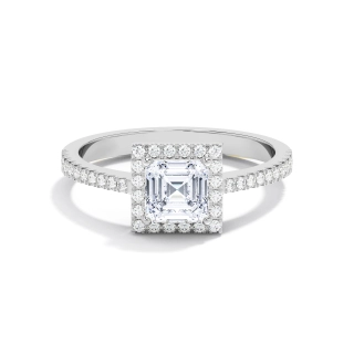 Halo Engagement Ring 0.80ct Moissanite