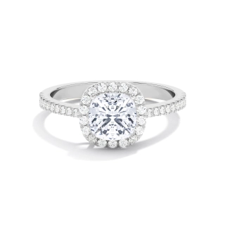 Halo Bague de fiançailles 1.50ct Moissanite