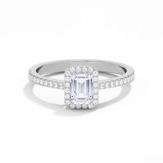 Halo Engagement Ring 0.80ct Moissanite