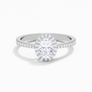 Halo Bague de fiançailles 1.00ct Moissanite